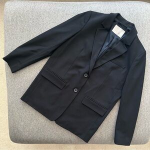 Everlane Oversized Black Wool Blend Blazer Jacket Size 4